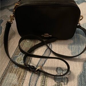 Coach Black Crossbody Bag with Gold Accents